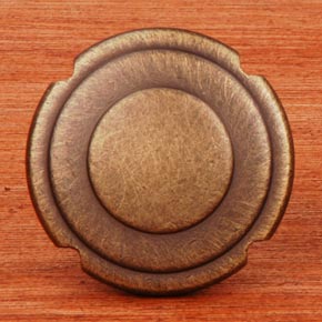 RK International [CK-9301-AE] Solid Brass Cabinet Knob - Small Truncated Edge - Antique English Finish - 1 1/4" Dia.