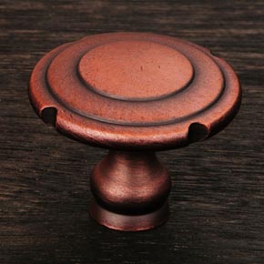 RK International [CK-9301-DC] Solid Brass Cabinet Knob - Small Truncated Edge - Distressed Copper Finish - 1 1/4" Dia.
