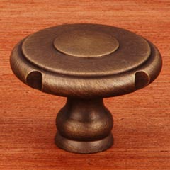 RK International [CK-9302-AE] Solid Brass Cabinet Knob - Large Truncated Edge - Antique English Finish - 1 1/2" Dia.