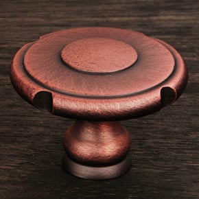 RK International [CK-9302-DC] Solid Brass Cabinet Knob - Large Truncated Edge - Distressed Copper Finish - 1 1/2" Dia.