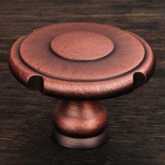 RK International [CK-9302-DC] Solid Brass Cabinet Knob - Large Truncated Edge - Distressed Copper Finish - 1 1/2" Dia.