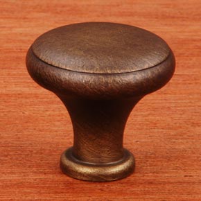 RK International [CK-9305-AE] Solid Brass Cabinet Knob - Solid w/ Flat Edge - Antique English Finish - 1 1/4" Dia.