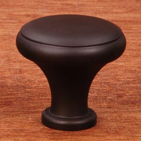 RK International [CK-9305-RB] Solid Brass Cabinet Knob - Solid w/ Flat Edge - Oil Rubbed Bronze Finish - 1 1/4" Dia.