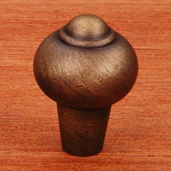RK International [CK-9306-AE] Solid Brass Cabinet Knob - Solid Round w/ Tip - Antique English Finish - 1&quot; Dia.