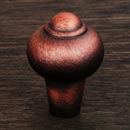 RK International [CK-9306-DC] Solid Brass Cabinet Knob - Solid Round w/ Tip - Distressed Copper Finish - 1&quot; Dia.