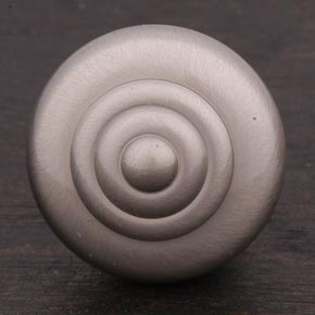 RK International [CK-9307-P] Solid Brass Cabinet Knob - Solid Round w/ Circle Top - Pewter Finish - 1" Dia.
