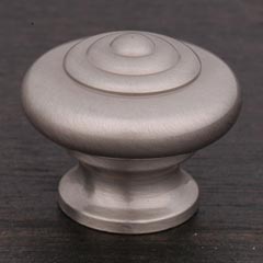 RK International [CK-9307-P] Solid Brass Cabinet Knob - Solid Round w/ Circle Top - Satin Nickel Finish - 1" Dia.