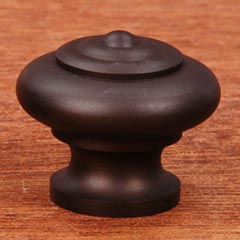 RK International [CK-9307-RB] Solid Brass Cabinet Knob - Solid Round w/ Circle Top - Oil Rubbed Bronze Finish - 1" Dia.