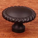 RK International [CK-9313-RB] Solid Brass Cabinet Knob - Round w/ Rope Edge - Oil Rubbed Bronze Finish - 1 1/4&quot; Dia.