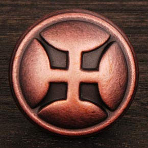 RK International [CK-9314-DC] Solid Brass Cabinet Knob - Solid Four Petal - Distressed Copper Finish - 1 1/4" Dia.
