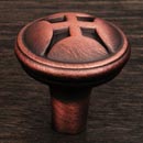 RK International [CK-9314-DC] Solid Brass Cabinet Knob - Solid Four Petal - Distressed Copper Finish - 1 1/4" Dia.