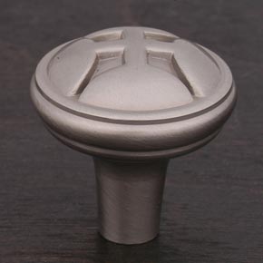RK International [CK-9314-P] Solid Brass Cabinet Knob - Solid Four Petal - Pewter Finish - 1 1/4" Dia.