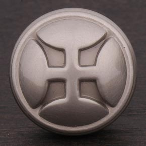 RK International [CK-9314-P] Solid Brass Cabinet Knob - Solid Four Petal - Pewter Finish - 1 1/4" Dia.