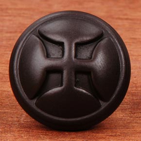 RK International [CK-9314-RB] Solid Brass Cabinet Knob - Solid Four Petal - Oil Rubbed Bronze Finish - 1 1/4" Dia.