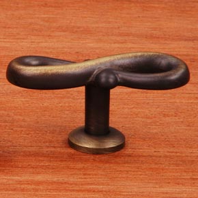 RK International [CK-9317-AE] Solid Brass Cabinet Knob - Butterfly Pretzel - Antique English Finish - 2 1/8" L