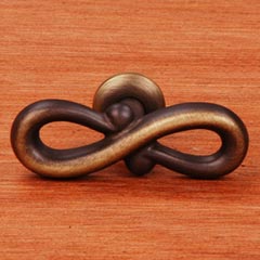 RK International [CK-9317-AE] Solid Brass Cabinet Knob - Butterfly Pretzel - Antique English Finish - 2 1/8" L