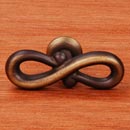 RK International [CK-9317-AE] Solid Brass Cabinet Knob - Butterfly Pretzel - Antique English Finish - 2 1/8" L