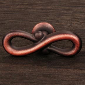 RK International [CK-9317-DC] Solid Brass Cabinet Knob - Butterfly Pretzel - Distressed Copper Finish - 2 1/8" L