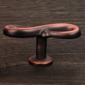 RK International [CK-9317-DC] Solid Brass Cabinet Knob - Butterfly Pretzel - Distressed Copper Finish - 2 1/8" L