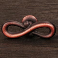 RK International [CK-9317-DC] Solid Brass Cabinet Knob - Butterfly Pretzel - Distressed Copper Finish - 2 1/8" L