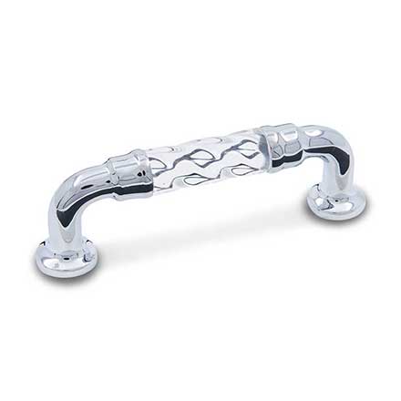RK International [CP-43-C] Acrylic Cabinet Pull Handle - Bow w/ Twisted Acrylic - Standard Size - Polished Chrome Mounts - 3&quot; C/C - 3 5/8&quot; L