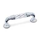 RK International [CP-43-C] Acrylic Cabinet Pull Handle - Bow w/ Twisted Acrylic - Standard Size - Polished Chrome Mounts - 3" C/C - 3 5/8" L