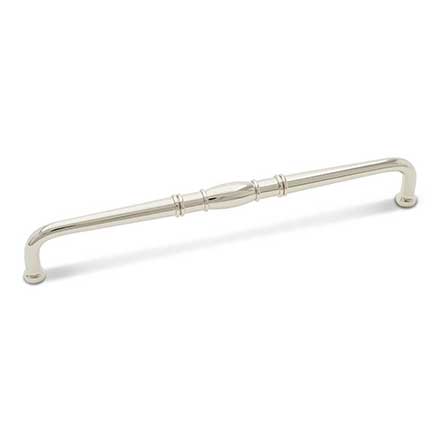 RK International [CP-806-PN] Solid Brass Cabinet Pull Handle - Barrel Middle - Oversized - Polished Nickel Finish - 8" C/C - 8 7/16" L