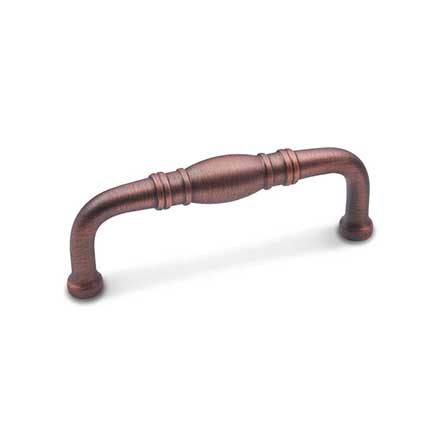 RK International [CP-807-DC] Solid Brass Cabinet Pull Handle - Barrel Middle - Standard Size - Distressed Copper Finish - 3&quot; C/C - 3 3/8&quot; L