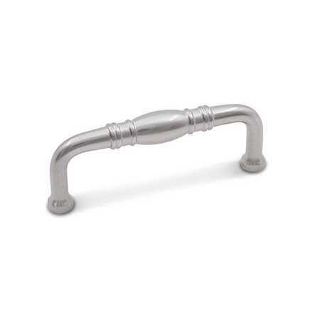 RK International [CP-807-P] Solid Brass Cabinet Pull Handle - Barrel Middle - Standard Size - Satin Nickel Finish - 3" C/C - 3 3/8" L