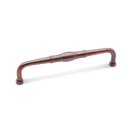 RK International [CP-808-DC] Solid Brass Cabinet Pull Handle - Barrel Middle - Oversized - Distressed Copper Finish - 5" C/C - 5 3/8" L