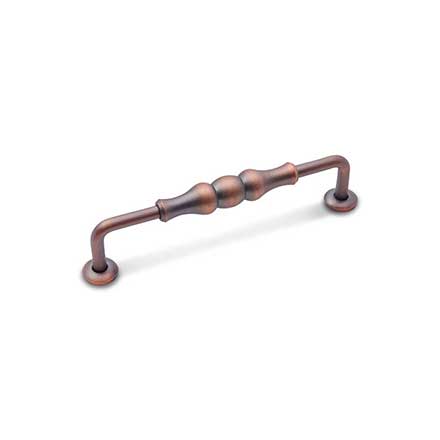 RK International [CP-3701-DC] Solid Brass Cabinet Pull Handle - Beaded Middle - Oversized - Distressed Copper Finish - 5" C/C - 5 11/16" L