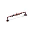 RK International [CP-3701-DC] Solid Brass Cabinet Pull Handle - Beaded Middle - Oversized - Distressed Copper Finish - 5" C/C - 5 11/16" L