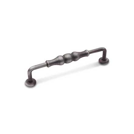 RK International [CP-3701-DN] Solid Brass Cabinet Pull Handle - Beaded Middle - Oversized - Distressed Nickel Finish - 5&quot; C/C - 5 11/16&quot; L