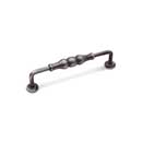 RK International [CP-3701-DN] Solid Brass Cabinet Pull Handle - Beaded Middle - Oversized - Distressed Nickel Finish - 5" C/C - 5 11/16" L