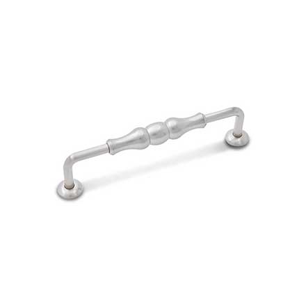 RK International [CP-3701-P] Solid Brass Cabinet Pull Handle - Beaded Middle - Oversized - Satin Nickel Finish - 5&quot; C/C - 5 11/16&quot; L