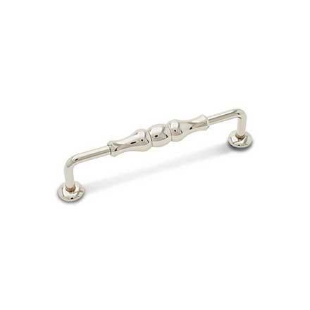 RK International [CP-3701-PN] Solid Brass Cabinet Pull Handle - Beaded Middle - Oversized - Polished Nickel Finish - 5&quot; C/C - 5 11/16&quot; L
