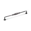 RK International [CP-3702-DN] Solid Brass Cabinet Pull Handle - Beaded Middle - Oversized - Distressed Nickel Finish - 8&quot; C/C - 8 3/4&quot; L