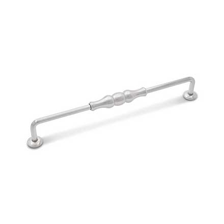 RK International [CP-3702-P] Solid Brass Cabinet Pull Handle - Beaded Middle - Oversized - Satin Nickel Finish - 8&quot; C/C - 8 3/4&quot; L