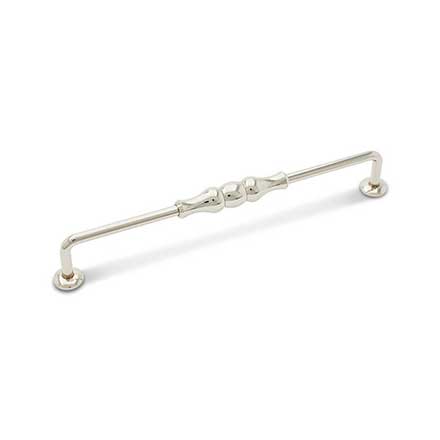 RK International [CP-3702-PN] Solid Brass Cabinet Pull Handle - Beaded Middle - Oversized - Polished Nickel Finish - 8&quot; C/C - 8 3/4&quot; L