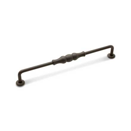 RK International [CP-3702-RB] Solid Brass Cabinet Pull Handle - Beaded Middle - Oversized - Oil Rubbed Bronze Finish - 8" C/C - 8 3/4" L