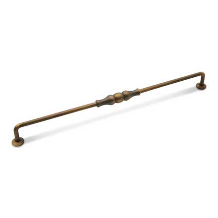 RK International [CP-3703-AE] Solid Brass Cabinet Pull Handle - Beaded Middle - Oversized - Antique English Finish - 12&quot; C/C - 12 3/4&quot; L