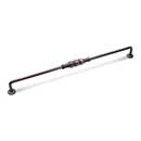 RK International [CP-3703-DN] Solid Brass Cabinet Pull Handle - Beaded Middle - Oversized - Distressed Nickel Finish - 12&quot; C/C - 12 3/4&quot; L