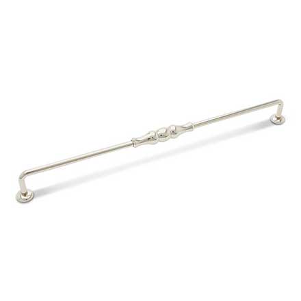 RK International [CP-3703-PN] Solid Brass Cabinet Pull Handle - Beaded Middle - Oversized - Polished Nickel Finish - 12&quot; C/C - 12 3/4&quot; L