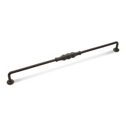 RK International [CP-3703-RB] Solid Brass Cabinet Pull Handle - Beaded Middle - Oversized - Oil Rubbed Bronze Finish - 12&quot; C/C - 12 3/4&quot; L