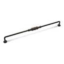 RK International [CP-3703-RB] Solid Brass Cabinet Pull Handle - Beaded Middle - Oversized - Oil Rubbed Bronze Finish - 12&quot; C/C - 12 3/4&quot; L