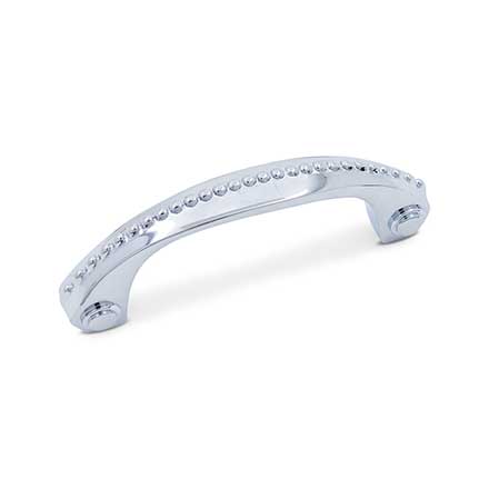 RK International [CP-2617-C] Solid Brass Cabinet Pull Handle - Beaded Bow - Standard Size - Chrome Finish - 3" C/C - 3 1/2" L