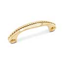 RK International [CP-2617] Solid Brass Cabinet Pull Handle - Beaded Bow - Standard Size - Polished Brass Finish - 3" C/C - 3 1/2" L