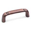 RK International [CP-3710-DC] Solid Brass Cabinet Pull Handle - Smooth w/ Curved Line Edge - Standard Size - Distressed Copper Finish - 3" C/C - 3 1/2" L