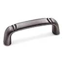 RK International [CP-3710-DN] Solid Brass Cabinet Pull Handle - Smooth w/ Curved Line Edge - Standard Size - Distressed Nickel Finish - 3" C/C - 3 1/2" L