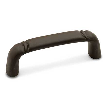 RK International [CP-3710-RB] Solid Brass Cabinet Pull Handle - Smooth w/ Curved Line Edge - Standard Size - Oil Rubbed Bronze Finish - 3" C/C - 3 1/2" L